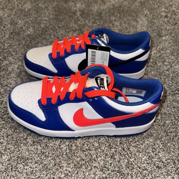 Nike Dunk Low Bright Crimson Game Royal (GS) Size 5.5Y - Picture 2 of 5